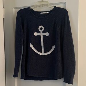 Lulu-B Navy Anchor Long Sleeve Top